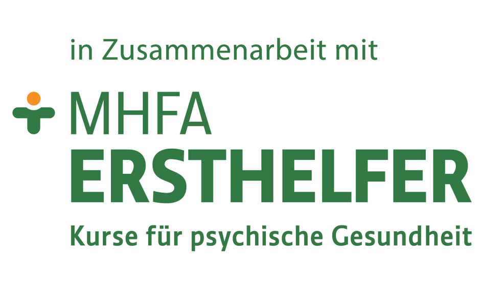 Das Bild zeigt das MHFA Logo für Ersthelfer